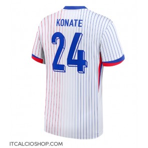 Francia Ibrahima Konate #24 Seconda Maglia Europei 2024 Manica Corta